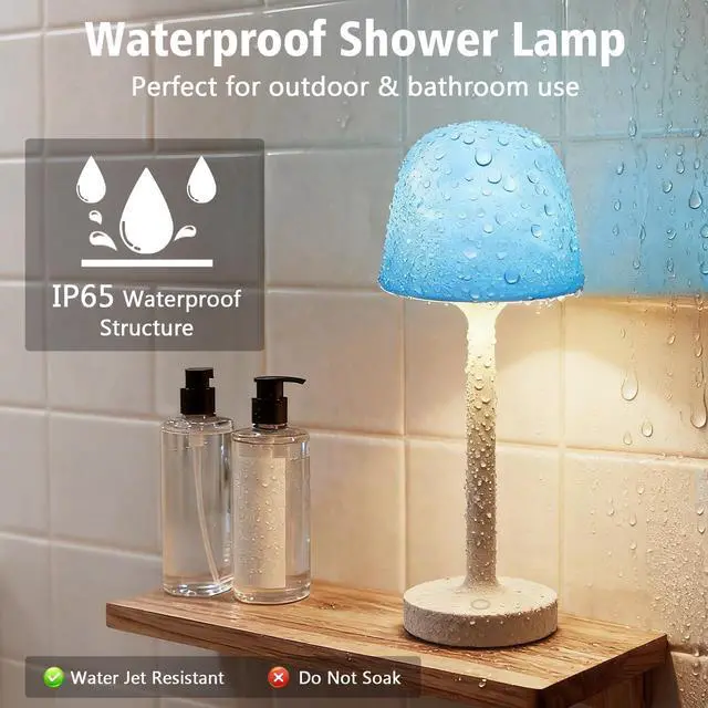 Alt view image 2 of 7 - Waterproof Spa-Like Shower Lamp,16 Color Ocean Wave Projector Night Light for Inside Shower,Rechargeable Shower Light with Touch & Remote Control for Room Decor,Gifts for Women, Couples