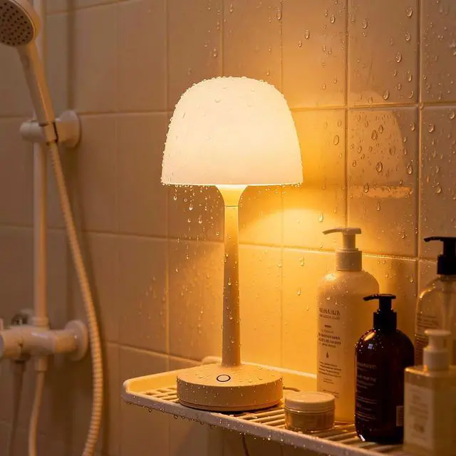 Main image of Waterproof Shower Lamp, Spa-Like Bathroom Light, Rechargeable Cordless Lamp with Touch & Remote Control, 16 Color Ocean Wave Projector, Shower Light for Inside Shower & Bathtub