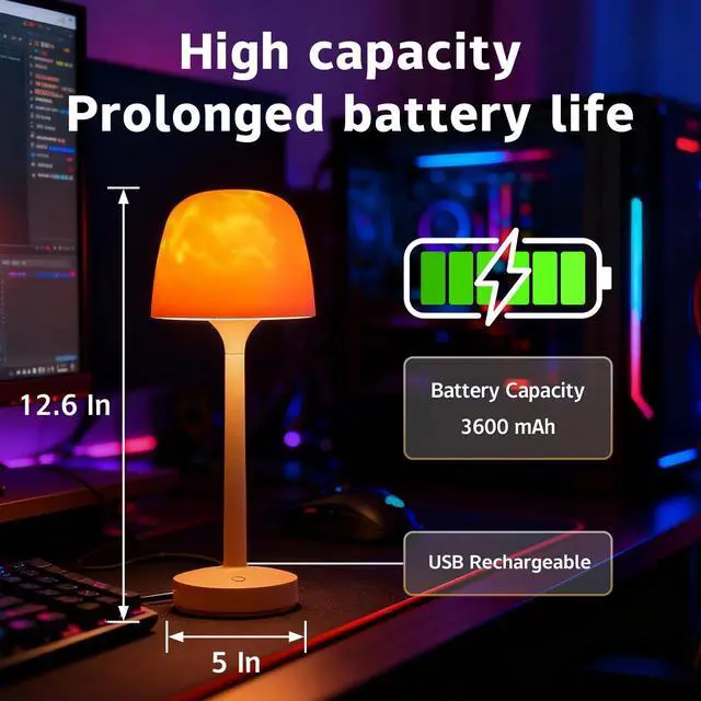 Alt view image 2 of 7 - Waterproof Shower Lamp, Spa-Like Bathroom Light, Rechargeable Cordless Lamp with Touch & Remote Control, 16 Color Ocean Wave Projector, Shower Light for Inside Shower & Bathtub
