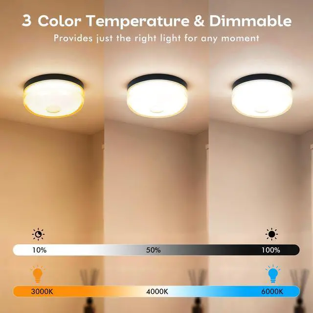 Alt view image 5 of 7 - Waterproof Shower Light for Inside Shower, 15 Colors Rechargeable Shower Lights with Remote Timer Dimmable, LED Bathroom Mood Lighting, Magnetic Wireless Ceiling Light for Shower Closet Bedroom,2 Pack