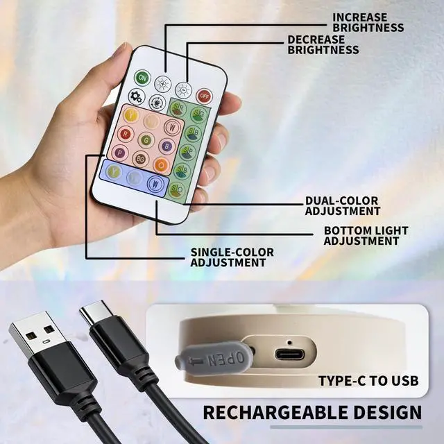 Alt view image 7 of 7 - Shower Lamp Waterproof Shower Light 16 Color Ocean Wave Projector Night Light 3600mAh Rechargeable Cordless Bathroom Lamp for Inside Shower with Touch & Remote Control for Bathroom Bedroom Bathtub Spa