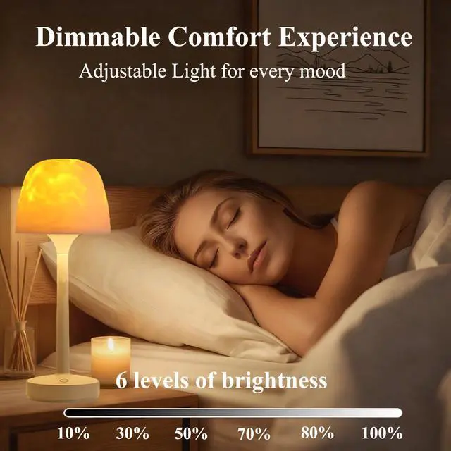 Alt view image 4 of 7 - Shower Lamp Waterproof, Rechargeable Inside Bathroom Shower Light 16 Color Ocean Wave Projector with Remote, 3 Color Temperature, Dimmable Table Lamp for Bathtub Bedroom, Game Room Parties