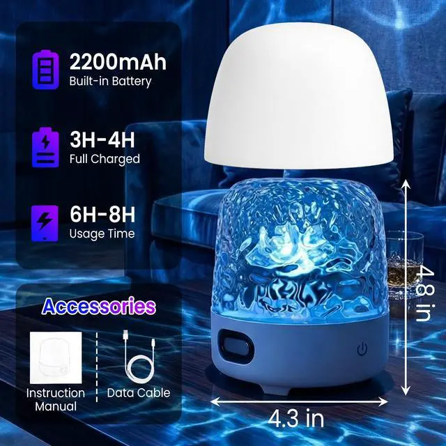 Alt view image 6 of 7 - Shower Lamp Waterproof with Bluetooth Speaker, SPA-Like Ocean Shower Light with White Noise and 16 Color Wave Projector for Inside Shower&Bathtub, Remote Control, Gift for your partner or relatives