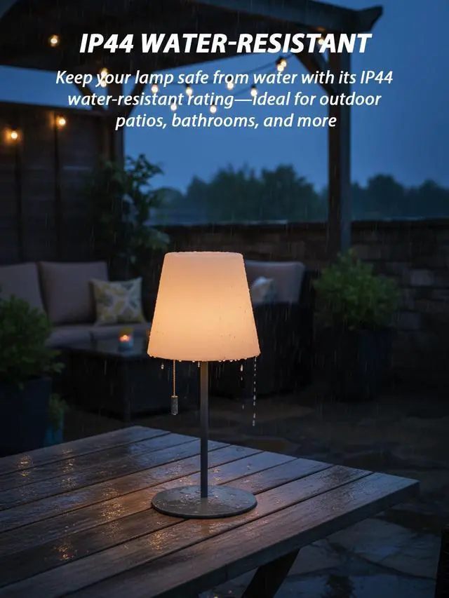 Alt view image 3 of 7 - Shower Lamp Waterproof with Warm White & RGB, Cordless Lamp Rechargeable with Remote, 4000mAh Battery Operated Light LED, Outdoor Lamp Portable for Indoor Outdoor Bathroom Home Patio (Gray)