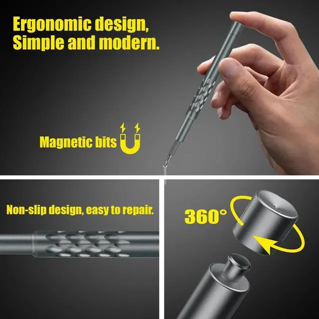 Alt view image 2 of 7 - Precision Torx Screwdriver Set 28 in 1,Mini Flathead and Phillips Torx T1-T20 Star Pentalobe CRV Small Screwdriver Set for Computer, Watches, Electronics, Eyeglasses Tools Repair Kit