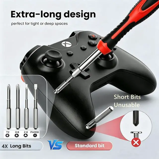 Alt view image 5 of 7 - Small Screwdriver Set, 25-in-1 Precision Screwdriver Kit with Security Star Bits,Pentalobe Bits, Mini Repair Tool for iPhone, PS5, Laptop, Glasses, Watch & Other Electronics, with Compact Storage Case