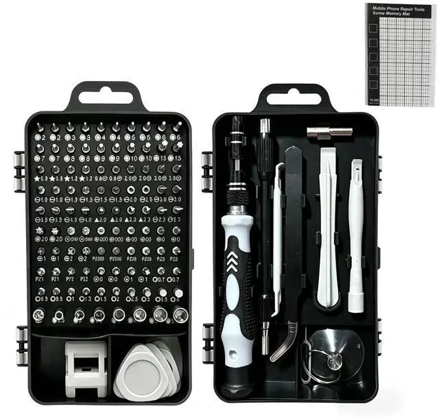 Main image of 115-in-1 Magnetic Precision Screwdriver Set, 98 Bits Electronics Repair Tool Kit with Flexible Shaft, Pry Tools for Phone, Laptop, Watch, Game Console & Small Devices