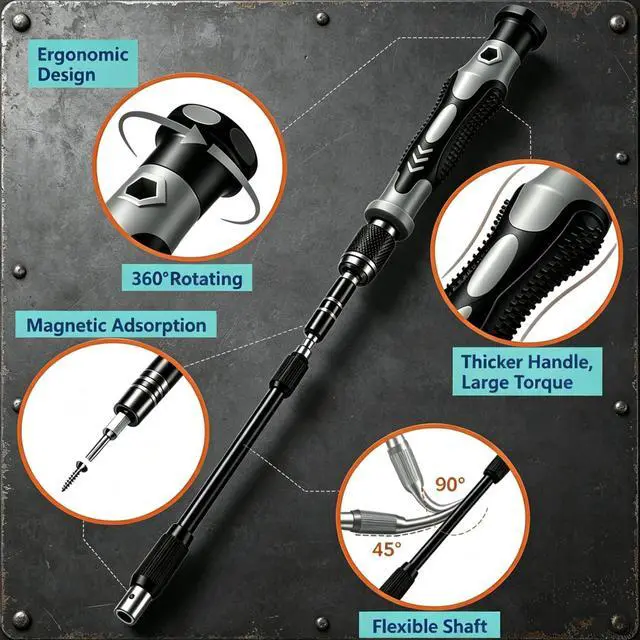 Alt view image 5 of 6 - 115-in-1 Magnetic Precision Screwdriver Set, 98 Bits Electronics Repair Tool Kit with Flexible Shaft, Pry Tools for Phone, Laptop, Watch, Game Console & Small Devices