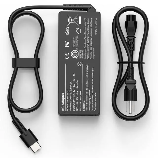 Main image of 100W USB C Fast Charger Power Adapter Compatible with Lenovo Thinkpad,MacBook Pro/Air, iPad Pro,HP,Dell,Asus All USB-C Device