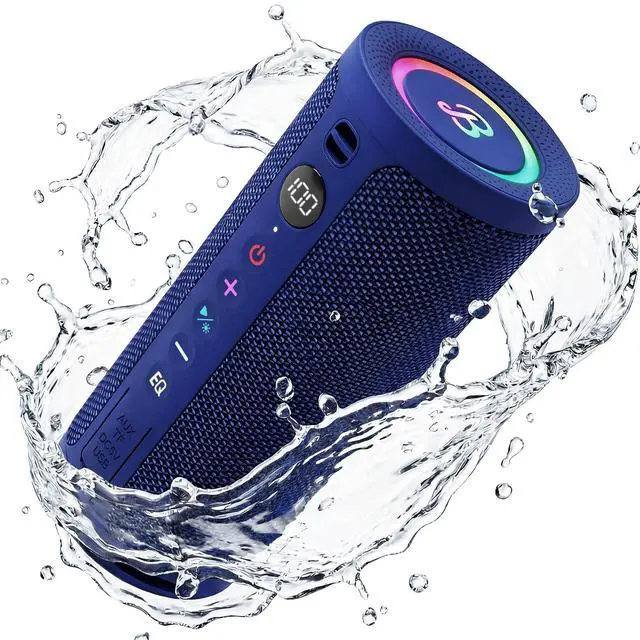 Main image of Roar 3 Portable Bluetooth Speaker,20W Powerful Sound with JIKE Bass,IPX6 Waterproof,24H Playtime,Bluetooth 5.4,RGB Lights,Wireless TWS Pairing,Outdoor for Camping and Beach (Blue)