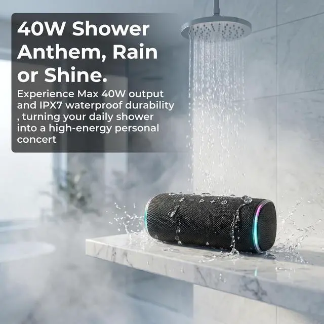 Alt view image 7 of 7 - Bass Boosted Bluetooth Bike Speaker, IPX7 Waterproof