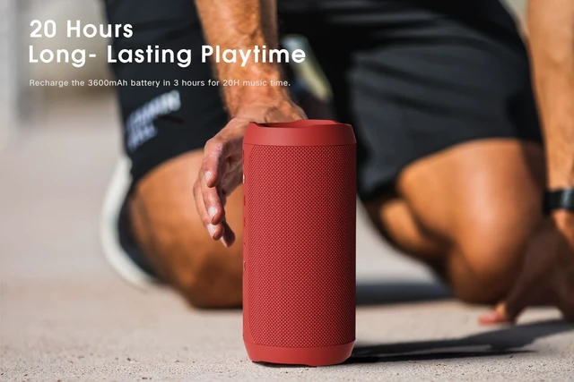 Alt view image 5 of 6 - Bluetooth Speaker IPX7 Waterproof Wireless, Red