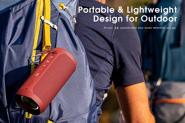 Alt view image 6 of 6 - Bluetooth Speaker IPX7 Waterproof Wireless, Red