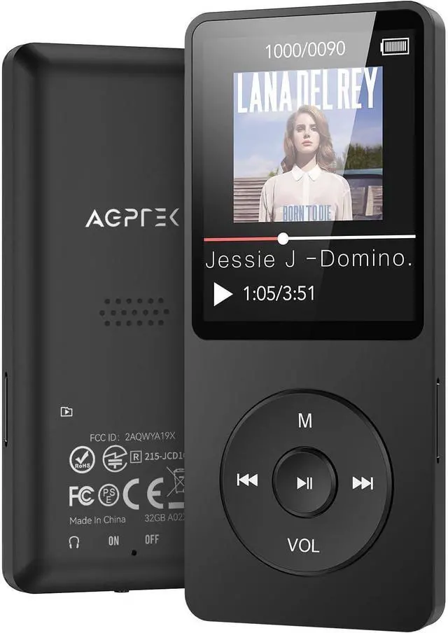 Main image of A02 32GB MP3 Player, 70 Hours Playback Lossless Sound Music Player, Supports up to 128GB(Black)