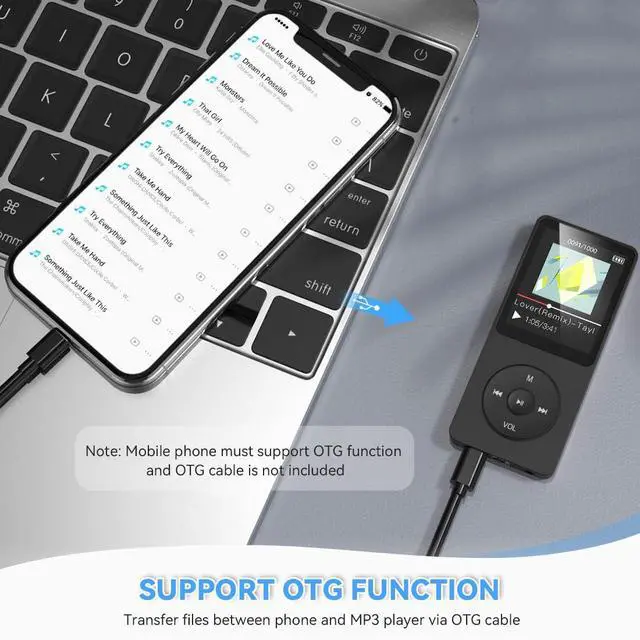 Alt view image 4 of 7 - A02 32GB MP3 Player, 70 Hours Playback Lossless Sound Music Player, Supports up to 128GB(Black)