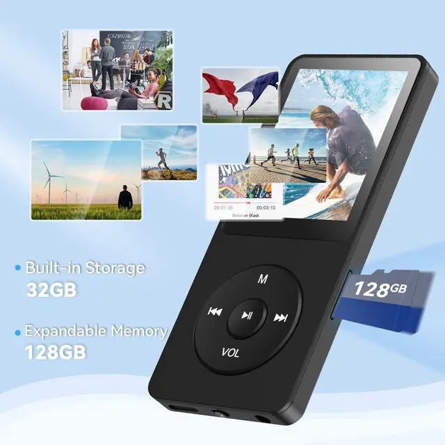 Alt view image 5 of 7 - A02 32GB MP3 Player, 70 Hours Playback Lossless Sound Music Player, Supports up to 128GB(Black)