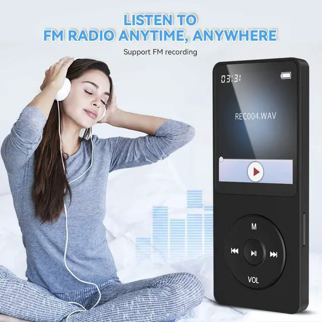 Alt view image 6 of 7 - A02 32GB MP3 Player, 70 Hours Playback Lossless Sound Music Player, Supports up to 128GB(Black)
