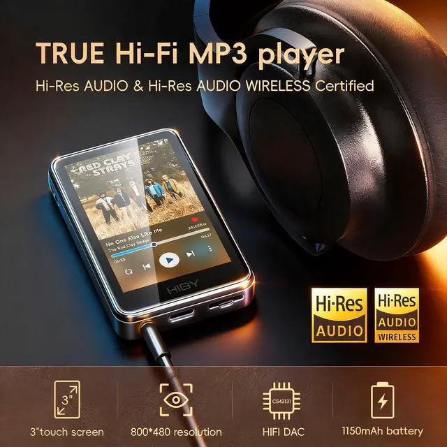 Alt view image 2 of 7 - Music R1 Bluetooth MP3 Player with Touchscreen, Hi-Res Audio & Wireless Dual Certified, Supports Tidal & Qobuz Streaming, LDAC, Expandable Storage up to 2TB, 15-Hour Playtime