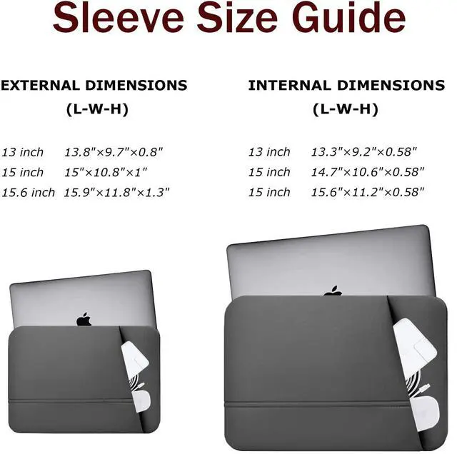 Alt view image 3 of 7 - Laptop Case, 15.6 inch Laptop Sleeve, Sturdy 15 inch HP Computer Bag, Lenovo Computer Briefcase Carrying Cover Case 16 inch Neoprene Bag with Pockets for Dell Asus Gifts for Women Men, Grey