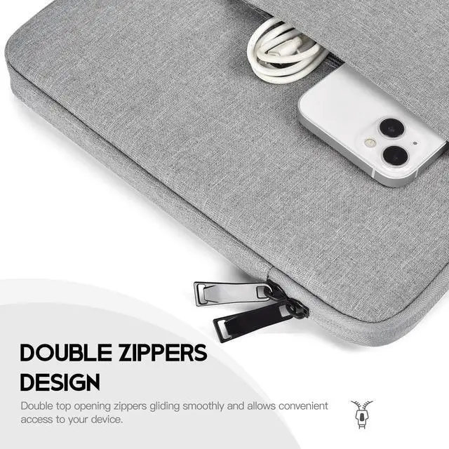 Alt view image 4 of 7 - Laptop Sleeve Case 15.6 16 inch, Shockproof Protective Computer Carrying Cover with Accessory Pocket, Water-Resistant Travel Laptop Bag for HP, Dell, Lenovo, Acer, ASUS, Chromebook -Grey