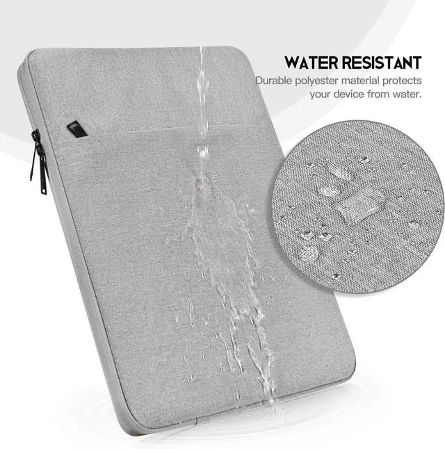 Alt view image 6 of 7 - Laptop Sleeve Case 15.6 16 inch, Shockproof Protective Computer Carrying Cover with Accessory Pocket, Water-Resistant Travel Laptop Bag for HP, Dell, Lenovo, Acer, ASUS, Chromebook -Grey