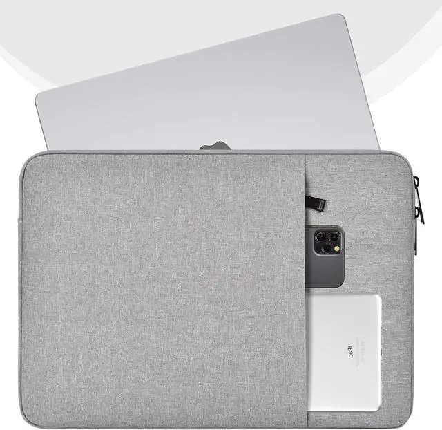 Alt view image 7 of 7 - Laptop Sleeve Case 15.6 16 inch, Shockproof Protective Computer Carrying Cover with Accessory Pocket, Water-Resistant Travel Laptop Bag for HP, Dell, Lenovo, Acer, ASUS, Chromebook -Grey