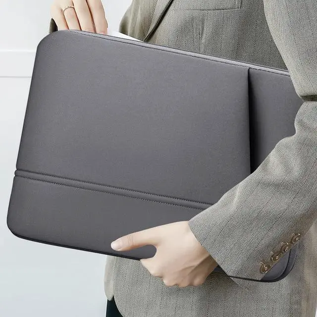 Alt view image 7 of 7 - Laptop Case, 15.6 inch Laptop Sleeve, Sturdy 15 inch HP Computer Bag, Lenovo Computer Briefcase Carrying Cover Case 16 inch Neoprene Bag with Pockets for Dell Asus Gifts for Women Men, Grey