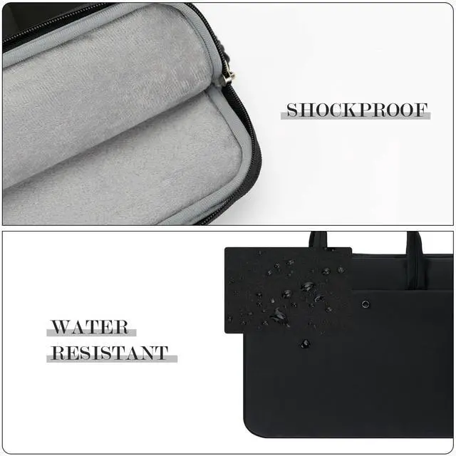 Alt view image 5 of 6 - 15.6 inch Protective Laptop Sleeve Case for 15.6 Inch Laptop Computer Notebook, 15-16 Inch Macbook Pro/Air, Slim Lightweight Computer Carrying Bag Cover Briefcase With Handle, Black