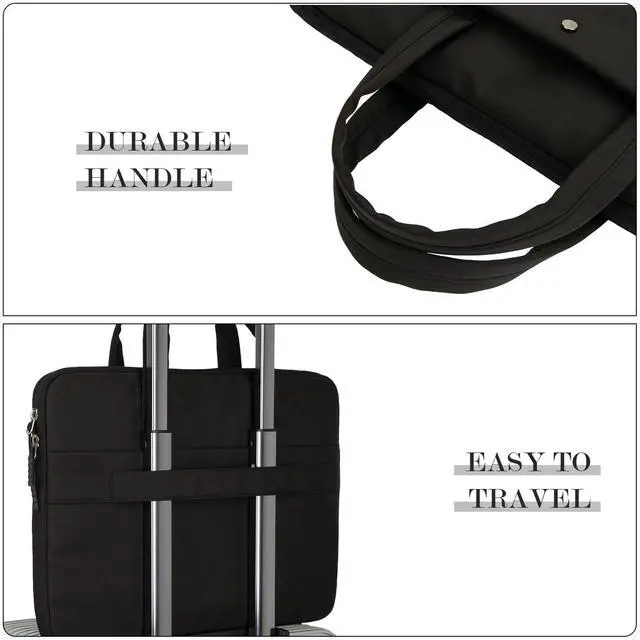 Alt view image 6 of 6 - 15.6 inch Protective Laptop Sleeve Case for 15.6 Inch Laptop Computer Notebook, 15-16 Inch Macbook Pro/Air, Slim Lightweight Computer Carrying Bag Cover Briefcase With Handle, Black