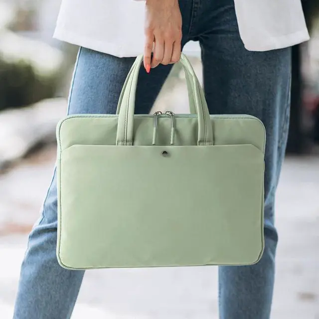 Alt view image 6 of 6 - 15.6 Inch laptop Case Carrying Bag Sleeve Cover, Waterproof Soft Small Briefcase for 15 15.6 16 inch Acer Asus Dell HP Thinkpad Chromebook Computer Notebook, Green