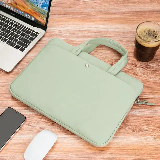 Alt view image 5 of 6 - 15.6 Inch laptop Case Carrying Bag Sleeve Cover, Waterproof Soft Small Briefcase for 15 15.6 16 inch Acer Asus Dell HP Thinkpad Chromebook Computer Notebook, Green