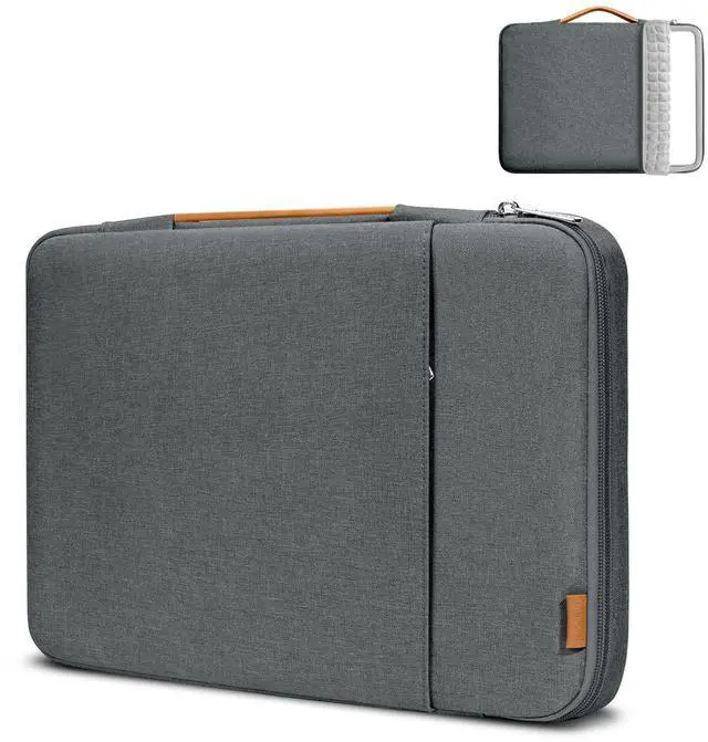 Alt view image 3 of 7 - 360° Protective Laptop Sleeve Bag for 15.6-16.1 inch, Portable Bag for HP Dell Asus Acer Gaming Notebook Computer with Hard Shell Case, Splash-Resistant Case with Accessory Pocket, Grey