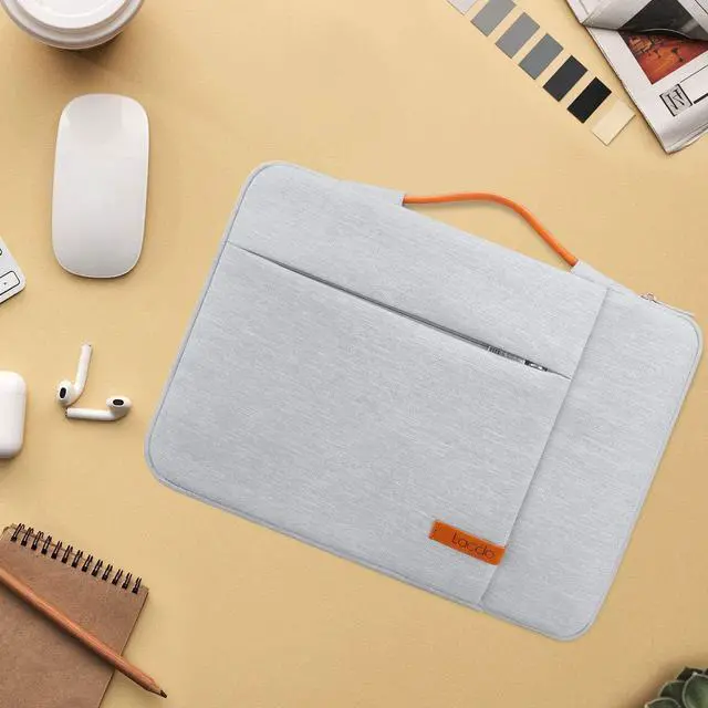 Alt view image 7 of 7 - 360° Protective 15-15.6 Inch Laptop Sleeve Case for Acer HP Lenovo Dell ASUS Laptop, Acer Aspire 15, HP Pavilion 15, Dell Inspiron 15, Lenovo IdeaPad 15, ASUS ZenBook 15 Computer Bag, Gray