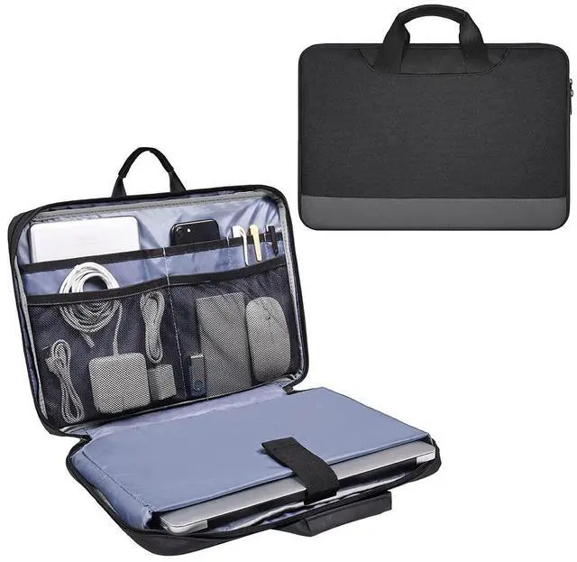 Main image of 15.6 Inch Laptop Sleeve Bag, Men Women TSA Case for Macbook Pro 16 M5 M4 M3 M2 M1, Lenovo Ideapad 15.6, HP Envy/Victus 15.6, Acer Aspire/Nitro 5 15.6, Dell 15 16, ASUS Chromebook 15 16 Case, Black
