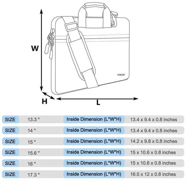 Alt view image 3 of 6 - Laptop Case 15.6 inch Shoulder Bag, Durable Shockproof Protective Computer Carrying Briefcase with Multi-Pockets and Strap Compatible with Most 15.6 inch Notebooks,Black blue