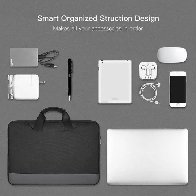 Alt view image 3 of 7 - 15.6 Inch Laptop Sleeve Bag, Men Women TSA Case for Macbook Pro 16 M5 M4 M3 M2 M1, Lenovo Ideapad 15.6, HP Envy/Victus 15.6, Acer Aspire/Nitro 5 15.6, Dell 15 16, ASUS Chromebook 15 16 Case, Black