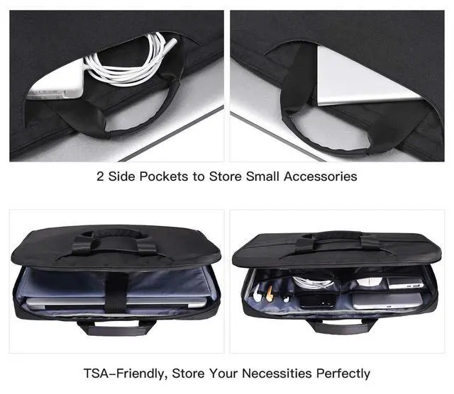 Alt view image 6 of 7 - 15.6 Inch Laptop Sleeve Bag, Men Women TSA Case for Macbook Pro 16 M5 M4 M3 M2 M1, Lenovo Ideapad 15.6, HP Envy/Victus 15.6, Acer Aspire/Nitro 5 15.6, Dell 15 16, ASUS Chromebook 15 16 Case, Black