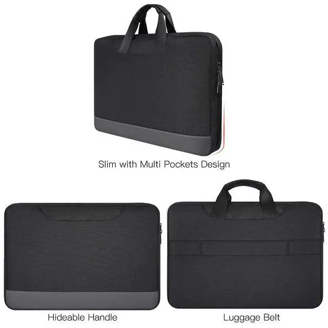 Alt view image 4 of 7 - 15.6 Inch Laptop Sleeve Bag, Men Women TSA Case for Macbook Pro 16 M5 M4 M3 M2 M1, Lenovo Ideapad 15.6, HP Envy/Victus 15.6, Acer Aspire/Nitro 5 15.6, Dell 15 16, ASUS Chromebook 15 16 Case, Black