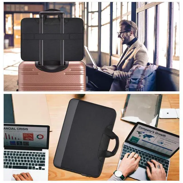 Alt view image 7 of 7 - 15.6 Inch Laptop Sleeve Bag, Men Women TSA Case for Macbook Pro 16 M5 M4 M3 M2 M1, Lenovo Ideapad 15.6, HP Envy/Victus 15.6, Acer Aspire/Nitro 5 15.6, Dell 15 16, ASUS Chromebook 15 16 Case, Black