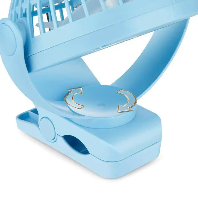 Alt view image 2 of 5 - 6 inch USB Clip on Fan, Portable Small Desk Fan : 360° Rotation, 3 Speeds Wind Table Fan, Quiet Powerful for Home,Office (USB Powered Fan Not Rechargeable) - Light Blue
