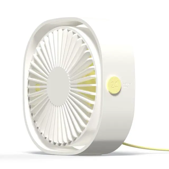 Alt view image 6 of 6 - 2024 USB Desk Fans Small Quiet 4 Inch, 3 Speeds Portable Table Fan, 360°Rotatable Mini Desk Fan, Five-bladed Turbo Blade, 3.9 Feet Powered by USB with Anti-slip Pad - White
