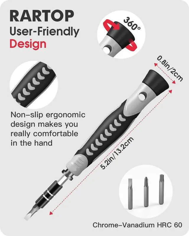 Alt view image 4 of 7 - Screwdriver Set Precision Screwdriver Bit Sets 130 in 1, Mini Hex Phillips Torx Slotted Screwdriver Bit Set with Tool Box, Ideal for Electronics, Laptop, iPhone, Jewelers and More(130-IN-Red)