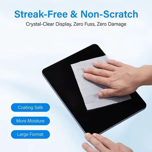 Alt view image 2 of 7 - Electronic Wipes, Screen Wipes for Electronics, Pre-moistened Screen Cleaner Wipes for Phone, Laptop, Monitor, Car Screen, Eyeglasses, Non-Scratch Formula, 240 Count
