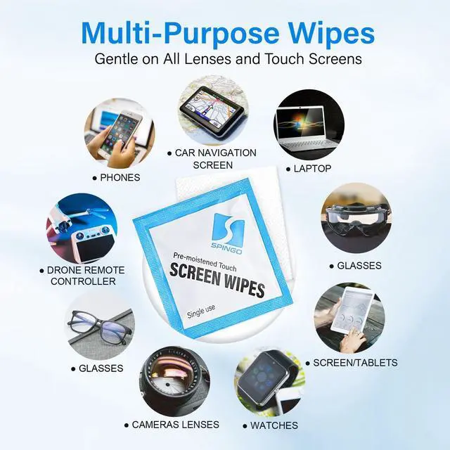 Alt view image 7 of 7 - Electronic Wipes, Screen Wipes for Electronics, Pre-moistened Screen Cleaner Wipes for Phone, Laptop, Monitor, Car Screen, Eyeglasses, Non-Scratch Formula, 240 Count