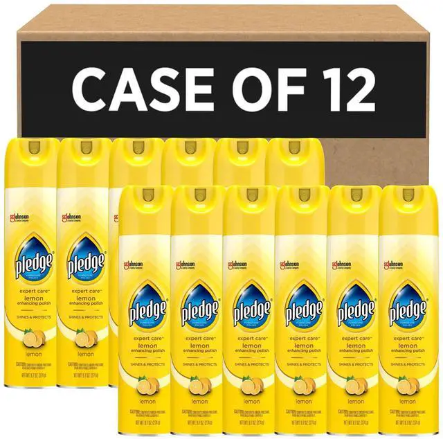 Main image of Enhancing Polish Spray, Wood Furniture & Stainless Steel Polish, Remove Dust and Fingerprints, Fast Shine and Protect, Prevent Scratches & Knicks - Lemon Scent, 9.7oz (Pack of 12)