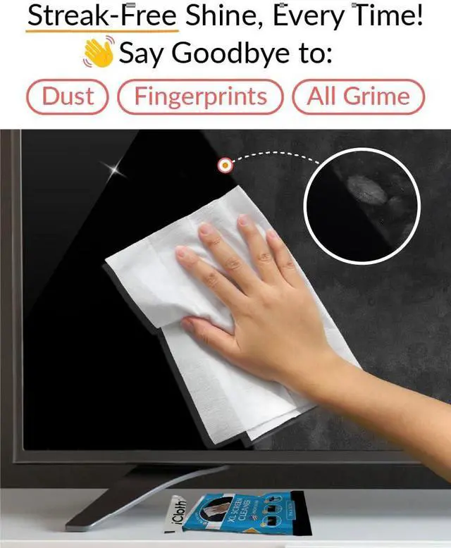 Alt view image 7 of 7 - XL Wipe - 9x12 Inch Electronics Cleaning Wipe, 70% Isopropyl Alcohol, Individually Sealed - Streak-Free, Lint-Free, Restores Optical Clarity - TV, Monitor, Laptop (24 Wipes)