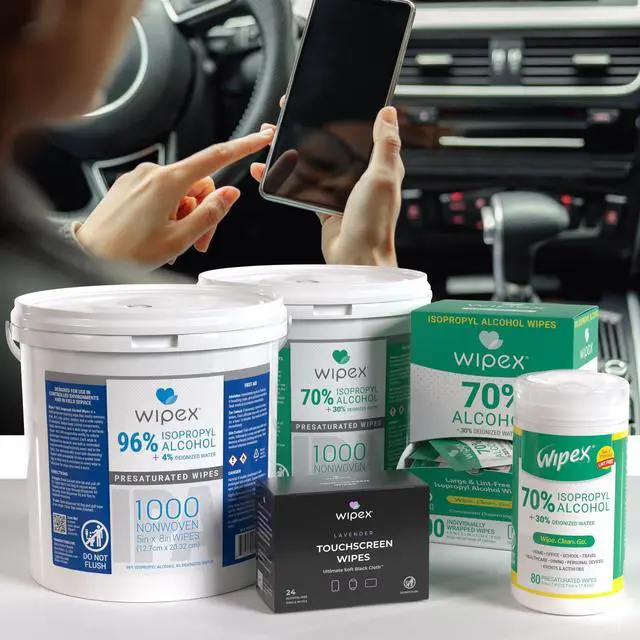 Alt view image 6 of 7 - Alcohol Wipes for Electronics - Tech Wipes with 70% Isopropyl Alcohol - Equipment Cleaning for Computers, iPhones and Household Items, New Lint Free Cloth, 80 Count (Pack of 6)