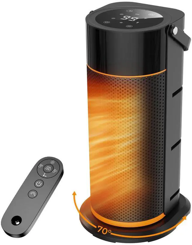 Main image of Space Heater - 1500W Portable Space Heaters for Indoor Use, PTC Ceramic Electric Heater with Remote, 4 Modes, 9H Timer, Low Noise, 70°Oscillation, Overheat & Tip-Over Protection for Office Home