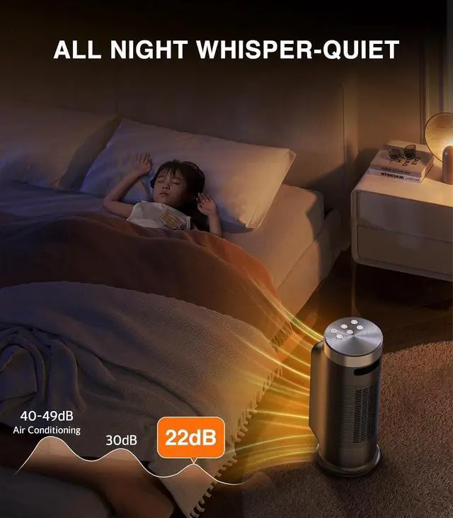 Alt view image 7 of 7 - 1500W Smart Electric Space Heater for Indoor Spaces - WiFi/App Control, Remote Included, 24H Timer, 5 Modes for Home, Office, Bedroom, Bathroom Use