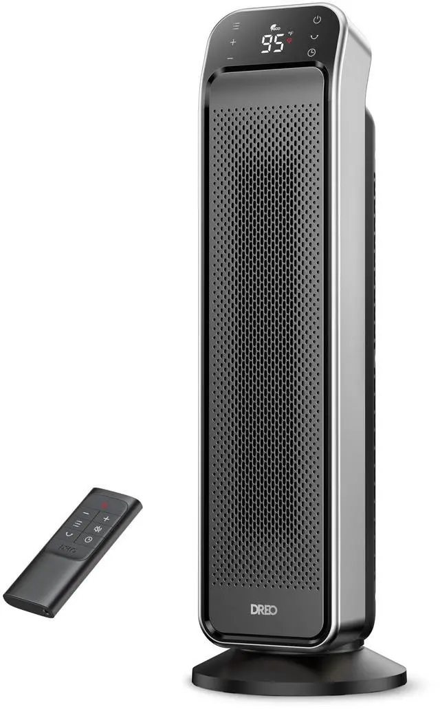Main image of Space Heater Indoor, 25" 11.5ft/s Fast Portable Room Heater with Remote and Thermostat, 3 Modes, Overheating & Tip-Over Protection, Electric Heaters for Indoor Use Large Room, Bedroom, Silver